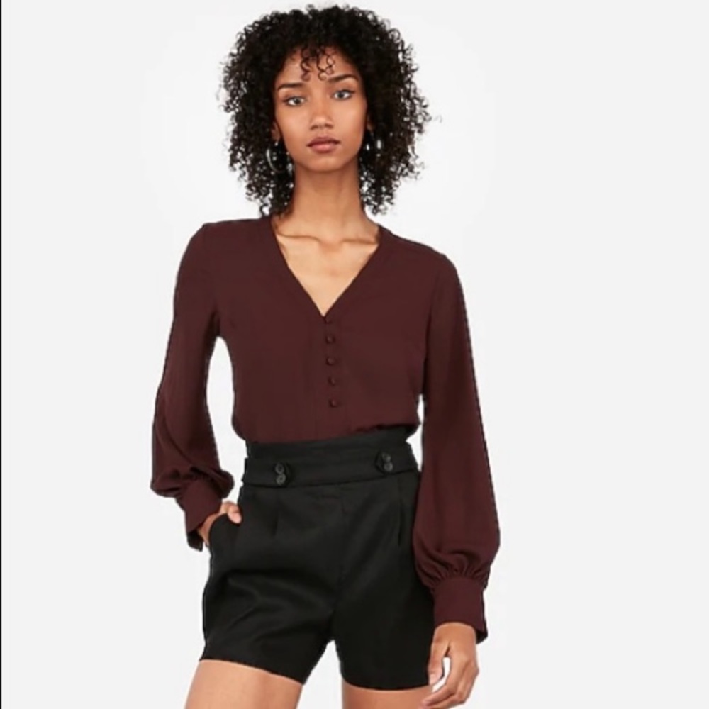 🤍 nwt | express | extreme high rise linen blend shorts